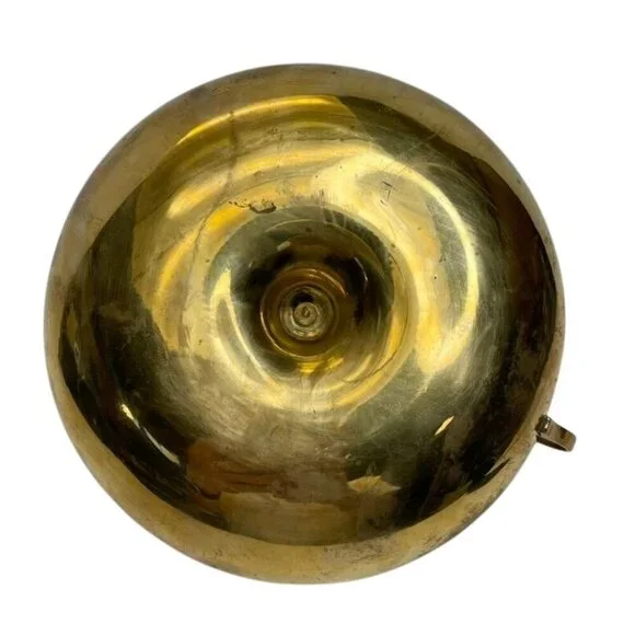 Vintage Brass Chamberstick Candle Holder Round Drip Tray Base Loop Handle Antiqu - Picture 5 of 6